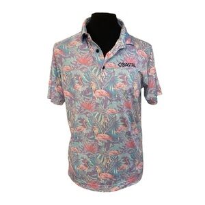 Deolax Mens Embroidered Coastal Golf Polo Shirt